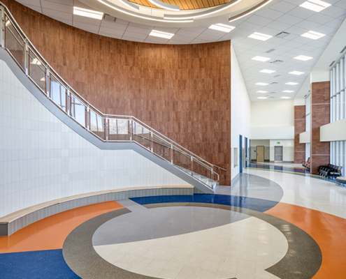 high school hallway flooring